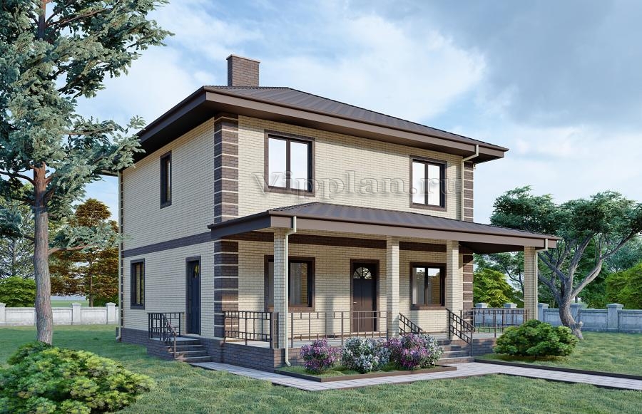 Двухэтажный дом с террасой и четырьми спальнями