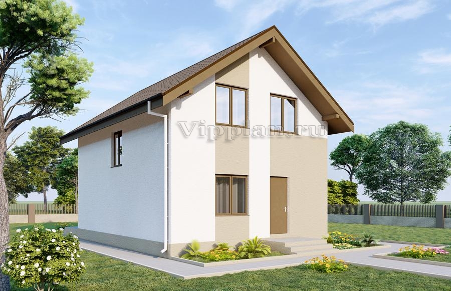 Одноэтажный дом с кабинетом, мансардой и двумя просторными спальнями